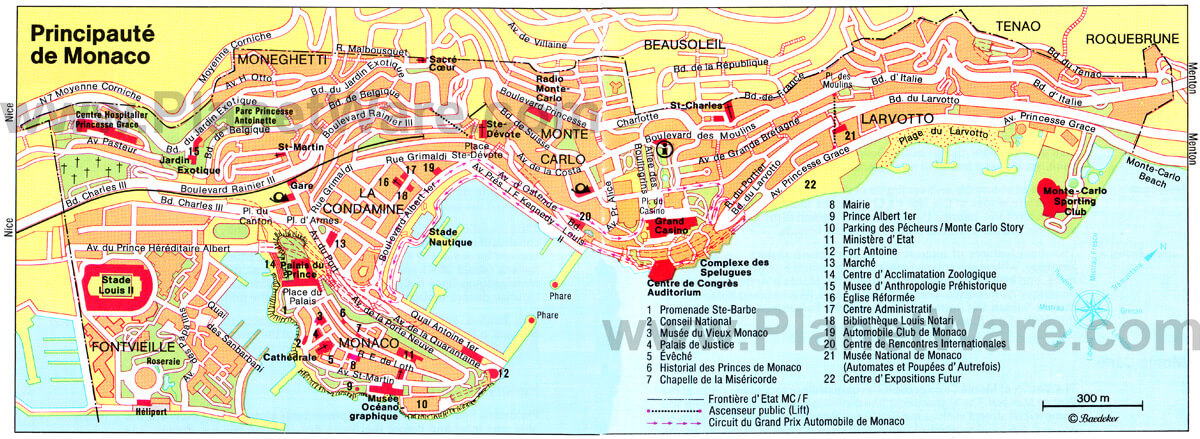 monaco city center map